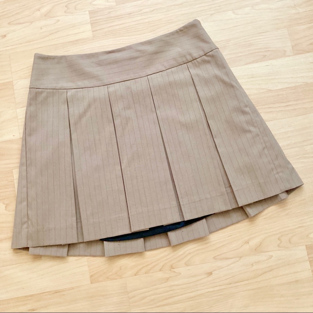 Express Design Studio Brown Pleated Skirt